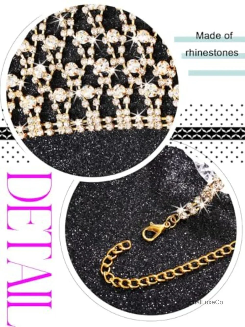 Fingerless Rhinestone Gloves Metallic Hand Jewelry Women Party